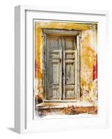 Old Traditional Greek Doors - Artwork In Painting Style-Maugli-l-Framed Art Print