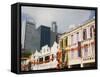 Old Traditional Shophouses, Chinatown, Outram, Singapore, Southeast Asia-Pearl Bucknall-Framed Stretched Canvas