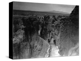 Old Trail at Acoma-Edward S^ Curtis-Stretched Canvas