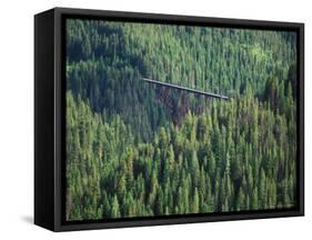 Old Train Trestle, Hiawatha Bike Trail, Idaho, USA-Brent Bergherm-Framed Stretched Canvas