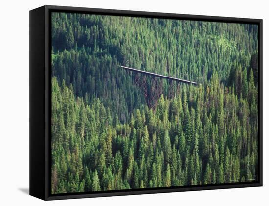 Old Train Trestle, Hiawatha Bike Trail, Idaho, USA-Brent Bergherm-Framed Stretched Canvas