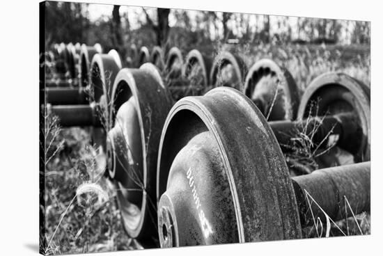 Old Train Wheels-George Oze-Stretched Canvas