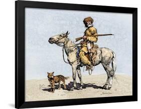 Old Trapper in the American West, 1800s-null-Framed Giclee Print