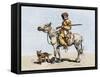 Old Trapper in the American West, 1800s-null-Framed Stretched Canvas