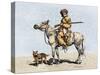 Old Trapper in the American West, 1800s-null-Stretched Canvas