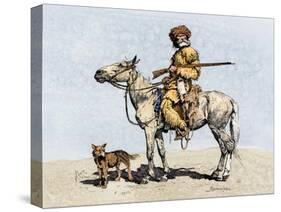 Old Trapper in the American West, 1800s-null-Stretched Canvas