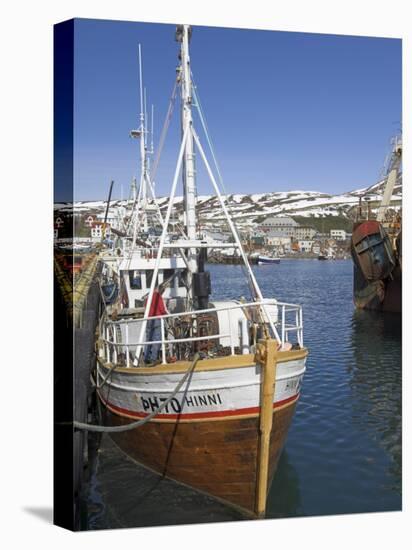 Old Trawler in Husavik Harbour, Skjalfandi Bay, North Area, Iceland, Polar Regions-Neale Clarke-Stretched Canvas