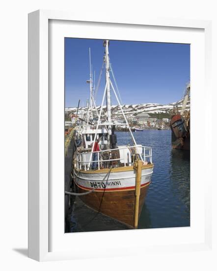 Old Trawler in Husavik Harbour, Skjalfandi Bay, North Area, Iceland, Polar Regions-Neale Clarke-Framed Photographic Print