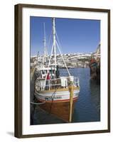 Old Trawler in Husavik Harbour, Skjalfandi Bay, North Area, Iceland, Polar Regions-Neale Clarke-Framed Photographic Print