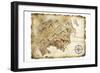 Old Treasure Map-TaiChesco-Framed Art Print