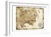 Old Treasure Map-TaiChesco-Framed Art Print