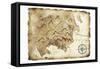 Old Treasure Map-TaiChesco-Framed Stretched Canvas