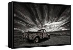 Old Truck (Mono)-Þorsteinn H. Ingibergsson-Framed Stretched Canvas