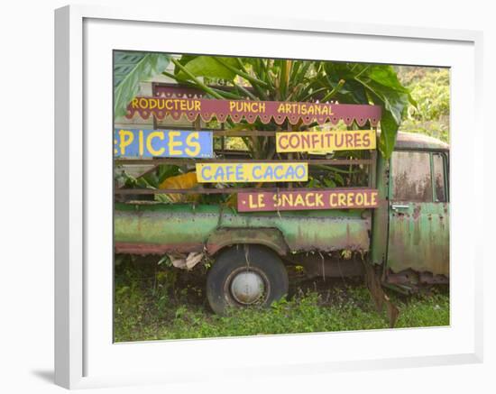 Old Truck with Spice Signs, Basse-Terre, Guadaloupe, Caribbean-Walter Bibikow-Framed Photographic Print