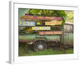 Old Truck with Spice Signs, Basse-Terre, Guadaloupe, Caribbean-Walter Bibikow-Framed Photographic Print