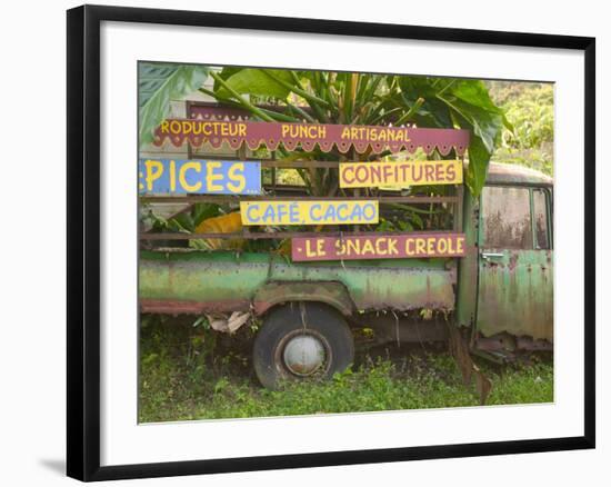 Old Truck with Spice Signs, Basse-Terre, Guadaloupe, Caribbean-Walter Bibikow-Framed Photographic Print