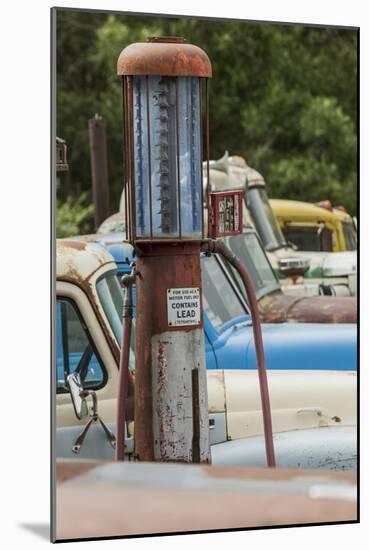 Old Trucks and Antique Gas Pump, Hennigar's Gas Station, Palouse Region of Eastern Washington-Adam Jones-Mounted Photographic Print