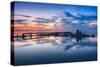 Old Tugboat and Pier at Sunset, San Pablo Bay-null-Stretched Canvas