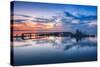 Old Tugboat and Pier at Sunset, San Pablo Bay-null-Stretched Canvas