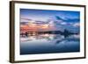 Old Tugboat and Pier at Sunset, San Pablo Bay-null-Framed Photographic Print