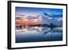 Old Tugboat and Pier at Sunset, San Pablo Bay-null-Framed Photographic Print