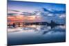 Old Tugboat and Pier at Sunset, San Pablo Bay-null-Mounted Photographic Print