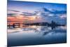 Old Tugboat and Pier at Sunset, San Pablo Bay-null-Mounted Photographic Print