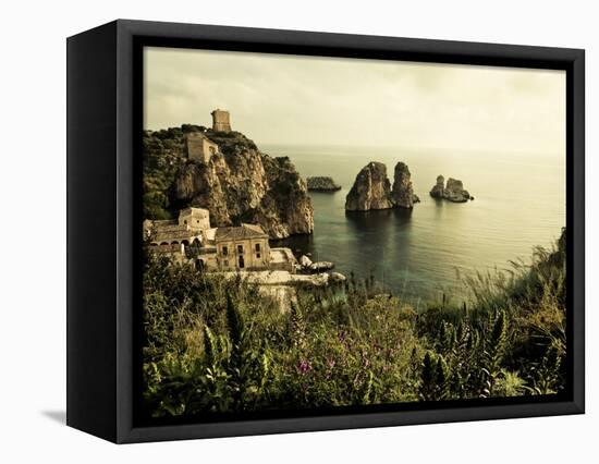 Old Tuna Processing Factory - Home of Writer Gavin Maxwell, Scopello, Castellammare Del Golfo-Peter Adams-Framed Stretched Canvas