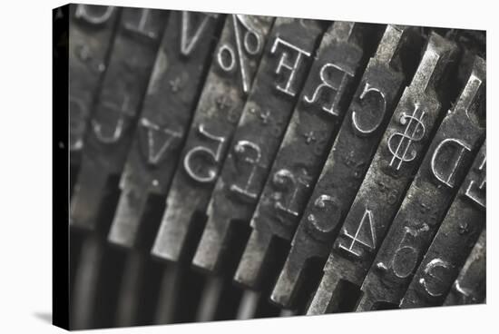 Old Typewriter Type Focus On Money Symbol-Steve Collender-Stretched Canvas