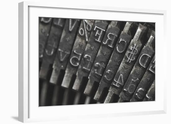 Old Typewriter Type Focus On Money Symbol-Steve Collender-Framed Art Print