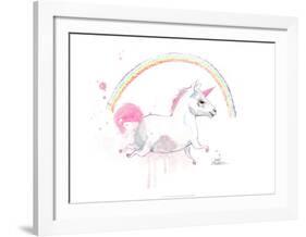 Old Unicorn-Lora Zombie-Framed Art Print