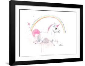 Old Unicorn-Lora Zombie-Framed Art Print