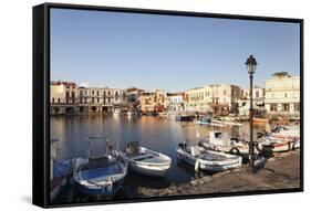 Old Venetian Harbour, Rethymno (Rethymnon), Crete, Greek Islands, Greece, Europe-Markus Lange-Framed Stretched Canvas