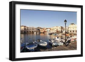 Old Venetian Harbour, Rethymno (Rethymnon), Crete, Greek Islands, Greece, Europe-Markus Lange-Framed Photographic Print