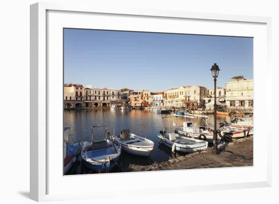 Old Venetian Harbour, Rethymno (Rethymnon), Crete, Greek Islands, Greece, Europe-Markus Lange-Framed Photographic Print