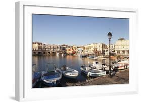 Old Venetian Harbour, Rethymno (Rethymnon), Crete, Greek Islands, Greece, Europe-Markus Lange-Framed Photographic Print