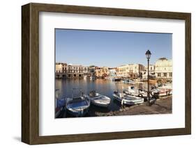 Old Venetian Harbour, Rethymno (Rethymnon), Crete, Greek Islands, Greece, Europe-Markus Lange-Framed Photographic Print