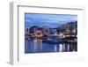 Old Venetian Harbour, Taverns on Seaside, Rethymno, Rethymnon, Crete, Greek Islands, Greece, Europe-Markus Lange-Framed Photographic Print