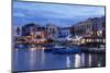 Old Venetian Harbour, Taverns on Seaside, Rethymno, Rethymnon, Crete, Greek Islands, Greece, Europe-Markus Lange-Mounted Photographic Print