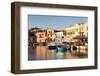 Old Venetian Harbour, Taverns on Seaside, Rethymno (Rethymnon)-Markus Lange-Framed Photographic Print