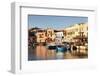 Old Venetian Harbour, Taverns on Seaside, Rethymno (Rethymnon)-Markus Lange-Framed Photographic Print