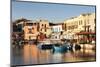 Old Venetian Harbour, Taverns on Seaside, Rethymno (Rethymnon)-Markus Lange-Mounted Photographic Print