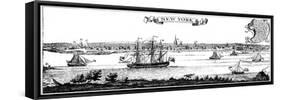 Old View of New York, 1730-null-Framed Stretched Canvas