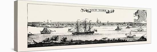 Old View of New York. from Popple's American Atlas, 1730.Usa, 1870S-null-Stretched Canvas