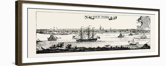 Old View of New York. from Popple's American Atlas, 1730.Usa, 1870S-null-Framed Giclee Print