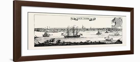 Old View of New York. from Popple's American Atlas, 1730.Usa, 1870S-null-Framed Giclee Print