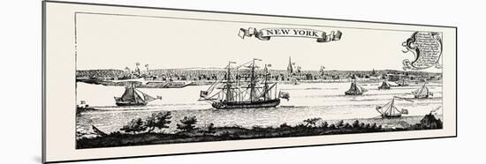 Old View of New York. from Popple's American Atlas, 1730.Usa, 1870S-null-Mounted Giclee Print