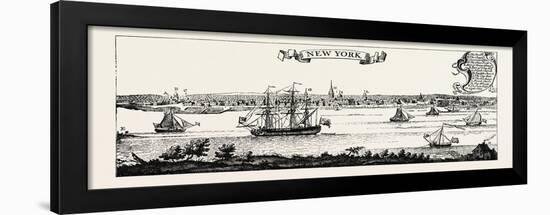 Old View of New York. from Popple's American Atlas, 1730.Usa, 1870S-null-Framed Giclee Print