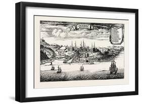 Old View of Quebec, from Popple' S American Atlas, 1730, Canada, 1870S-null-Framed Giclee Print