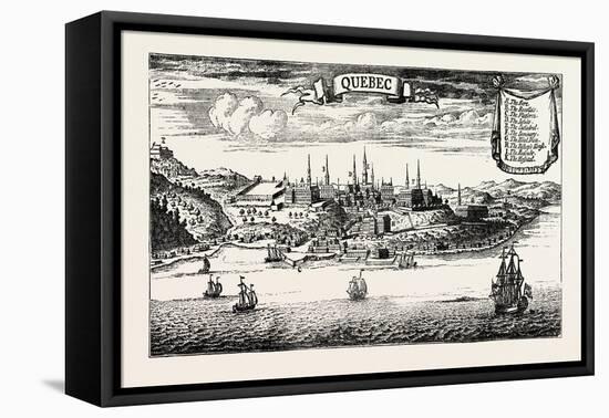 Old View of Quebec, from Popple' S American Atlas, 1730, Canada, 1870S-null-Framed Stretched Canvas